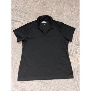 Dri-Equip Womens XL Black Polo Shirt Short Sleeve Athletic Golf Top